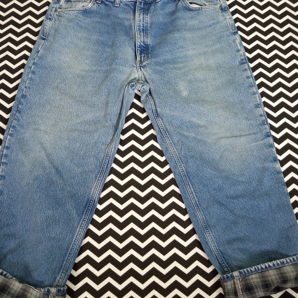 Vintage CARHARTT flannel lined jeans denim pants men's regular size 44 x 30 - b5 - Picture 3 of 8
